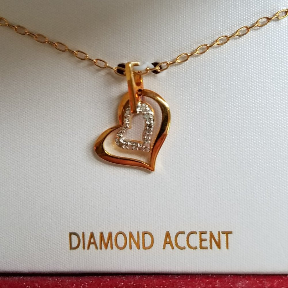 New in Box Diamond Accent Heart Necklace
